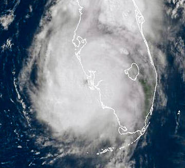Hurricane Charlie 2004 as is punishes Lee and Charlotte Counties